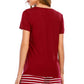 Graphic Round Neck Top and Striped Shorts Lounge Set