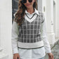 Plaid V-Neck Sweater Vest