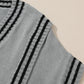 Striped Trim V-Neck Sweater Vest