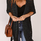 Fringe Hem Slit Open Front Cardigan