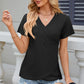 Eyelet Surplice Short Sleeve T-Shirt