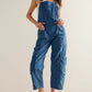 Pocketed Wide Strap Denim Overalls