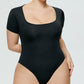 Full Size Square Neck Short Sleeve Bodysuit
