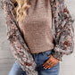 Heathered Floral Frill Lantern Sleeve Blouse