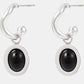 Stainless Steel Oval Drop Earrings