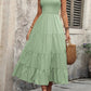 FULL SIZE Smocked Scoop Neck Sleeveless Tank Dress