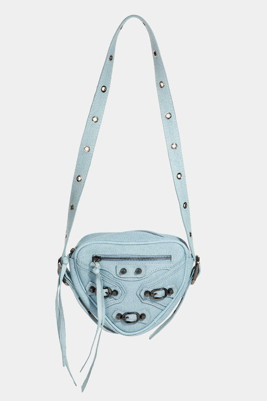 Fame PU Leather Triangle Crossbody Bag