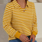 Striped Johnny Collar Long Sleeve T-Shirt