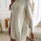 Devine Slit Round Neck Top and Shorts Sweater Set