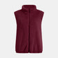 Full Size Fuzzy Zip Up Vest Coat with Pockets