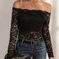 Off-Shoulder Long Sleeve Lace Top