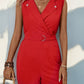 Lapel Collar Sleeveless Romper