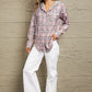 Double Take Plaid Long Sleeve Hooded Jacket