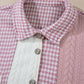 Color Block Houndstooth Collared Neck Shacket