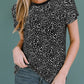 Animal Print Round Neck Short Sleeve T-Shirt