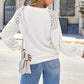 Lace Detail Round Neck Lantern Sleeve Top
