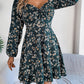 Printed Sweetheart Neck Balloon Sleeve Mini Dress