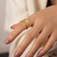 Gold-Plated Czech Diamond Double-Layered Ring