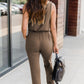 Drawstring Round Neck Sleeveless Jumpsuit