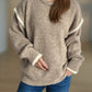 Contrast Trim Round Neck Dropped Shoulder Sweater