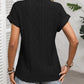 Openwork V-Neck Short Sleeve T-Shirt