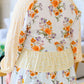 Plus Size Printed Tie Neck Long Sleeve Blouse