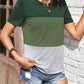 Color Block Round Neck Short Sleeve T-Shirt