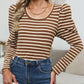 Full Size Striped Round Neck Long Sleeve T-Shirt