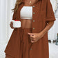 Button Up Half Sleeve Top and Shorts Set
