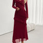 Devine Ruffled Surplice Long Sleeve Maxi Dress