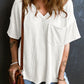Textured V-Neck Dropped Shoulder T-Shirt