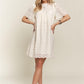 ADORA Ruffled Eyelet Round Neck Dress