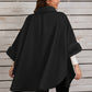 Fuzzy Trim Long Sleeve Poncho