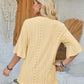 Eyelet Notched Half Sleeve T-Shirt
