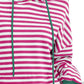 Drawstring Striped Long Sleeve Hoodie