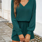 Cutout V-Neck Long Sleeve Mini Dress