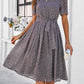 Printed Round Neck Short Sleeve Dress