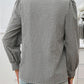 Pocketed Plaid Tie Neck Long Sleeve Shirt