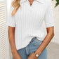 Mandy Cable Knit Johnny Collar Half Sleeve Sweater