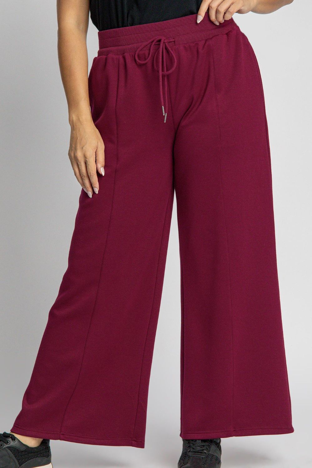 Umgee Full Size Drawstring Wide Leg Pants with Pockets *