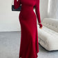 Ruched Long Sleeve Maxi Dress