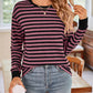 Striped Round Neck Long Sleeve T-Shirt