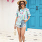 Printed Collared Neck Short Sleeve Shirt