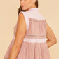 Annie Wear Contrast Trim Peplum Button Detail Blouse