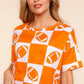 Haptics Football Checkered Print Short Sleeve T-Shirt