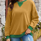 Contrast Round Neck Long Sleeve Sweatshirt