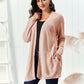 Cable-Knit Open Front Long Sleeve Cardigan