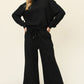 Double Take Full Size Texture Long Sleeve Top and Pants Set