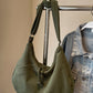 Ribbed Adjustable Strap Shoulder Bag