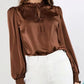 Frill Tied Lantern Sleeve Blouse
